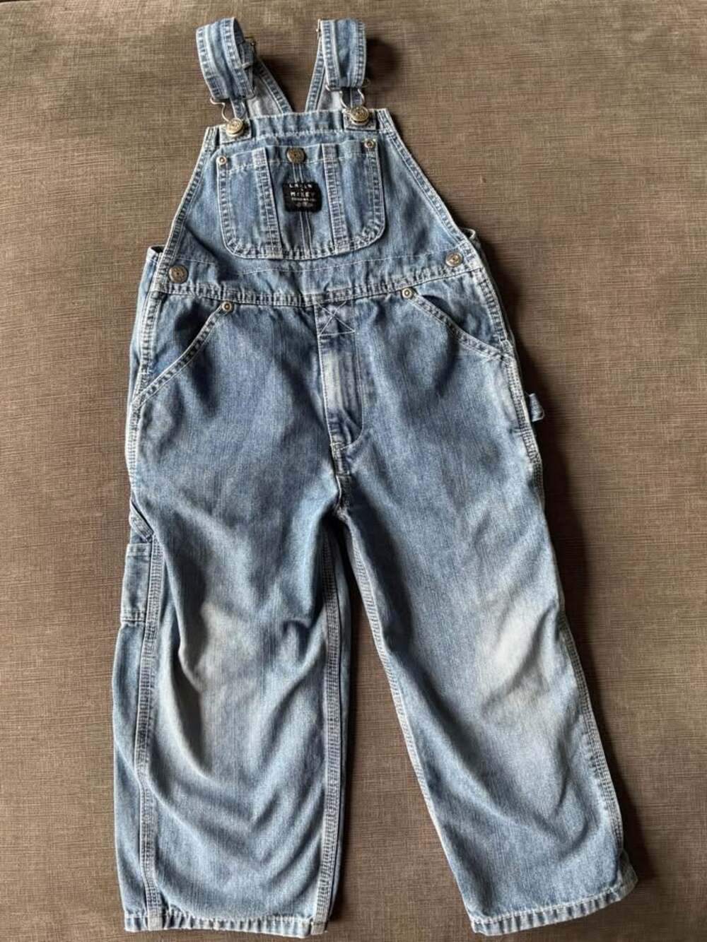 Vintage Y2K Lakin McKey by Key Kids Denim Overalls 4T Carpenter Workwear Light W
